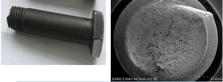 螺栓斷裂位置，螺栓扭斷斷口