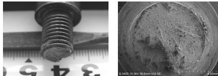 螺栓脆性斷裂形貌，螺栓脆性斷口形貌