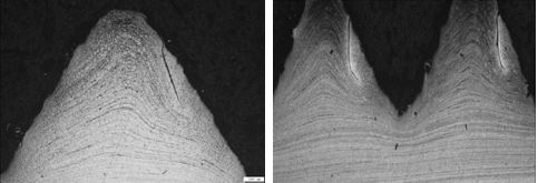 螺紋的牙底折疊 50X 螺紋的牙頂折疊 50&times;