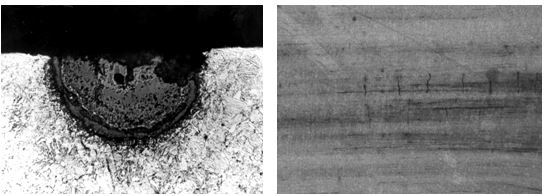 氧化物夾雜缺陷組織500&times; 表面橫向裂紋